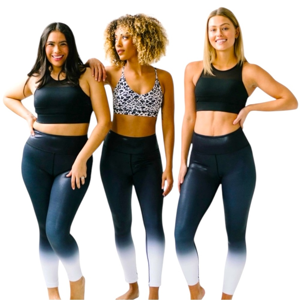 Zyia Active Black Metallic Ombré Light n Tight Hi-Rise 7/8 24” Size 16/18